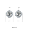 Deluxe square bag S925 silver plated platinum Moissanite diamond pendant earring set 3